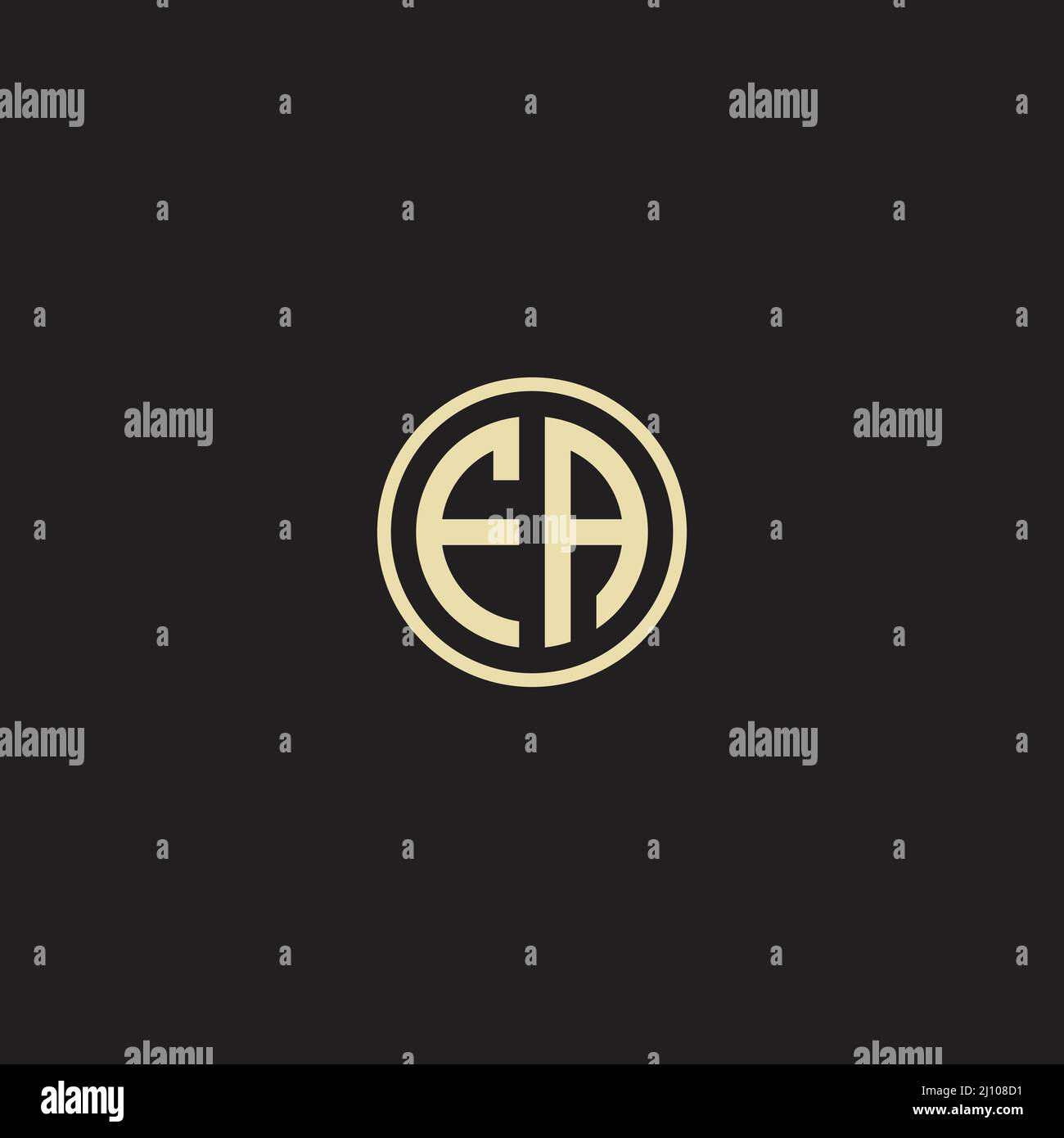 Circle initial based logo icon letter FA Stock Vector