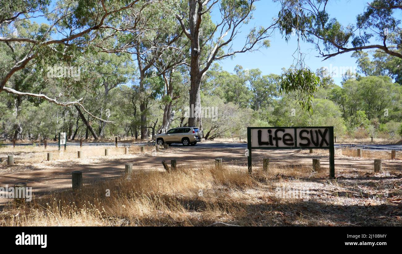 It's a Sign that you're down Stock Photo