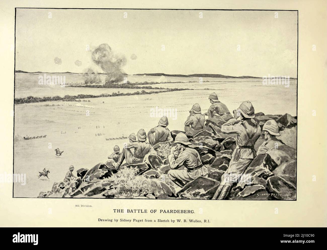 Battle of Paardeberg drawing by Sidney Paget from the book ' South ...