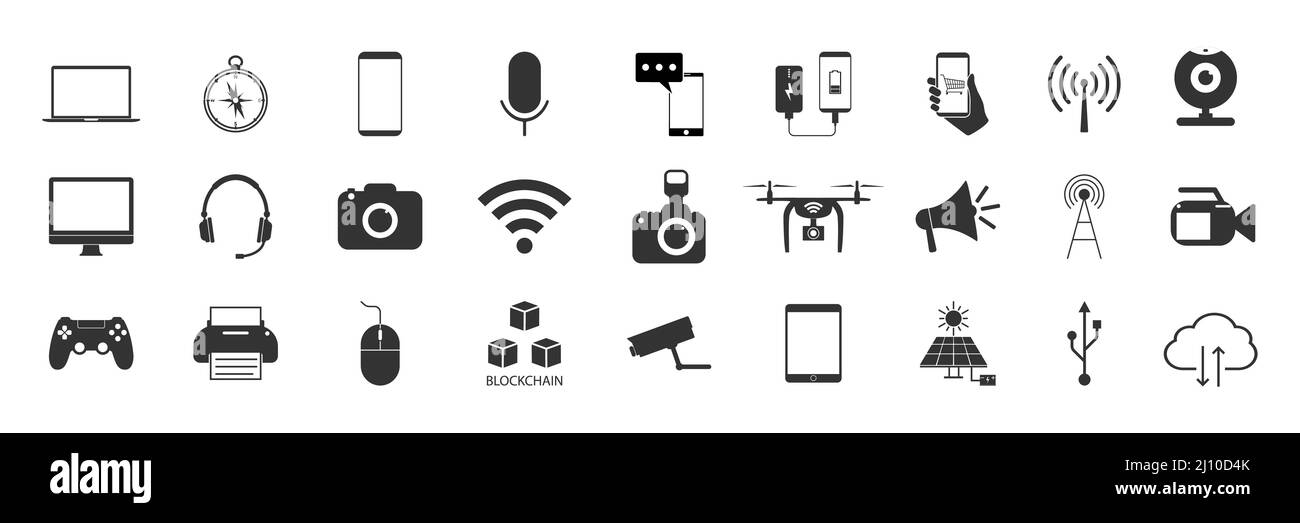 Device and technology icon set. Vector illustration Stock Vector Image ...