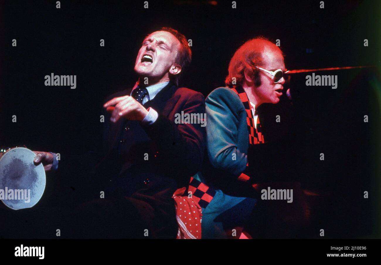 Elton John and Ray Cooper Earls Court London 1976 Stock Photo