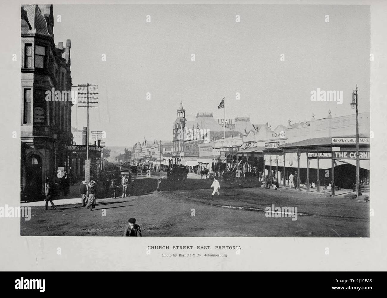 Church Street East, Pretoria from the book  ' South Africa and the Transvaal war ' by Louis Creswicke, Publisher; Edinburgh : T. C. & E. C. Jack 1900 Stock Photo