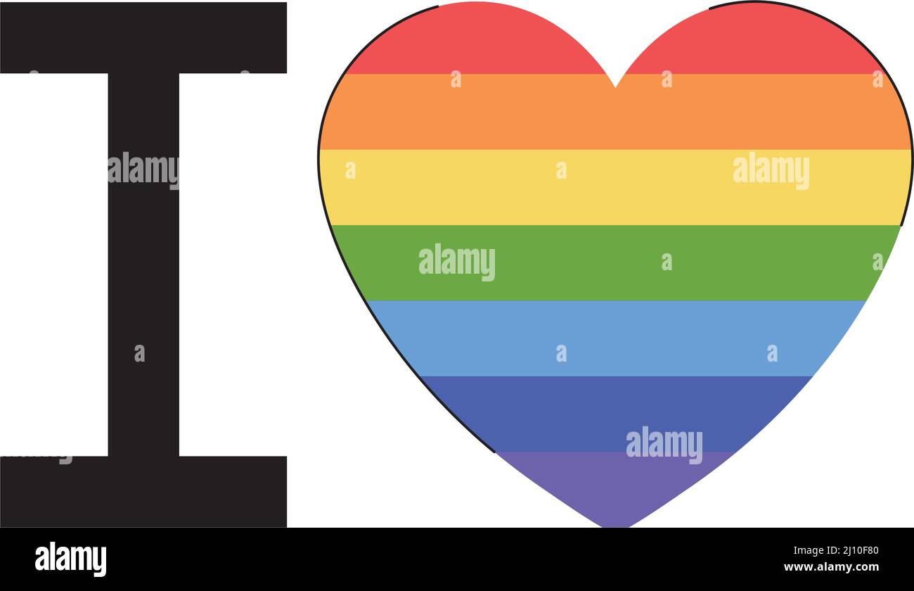LGBT pride flag heart Stock Vector