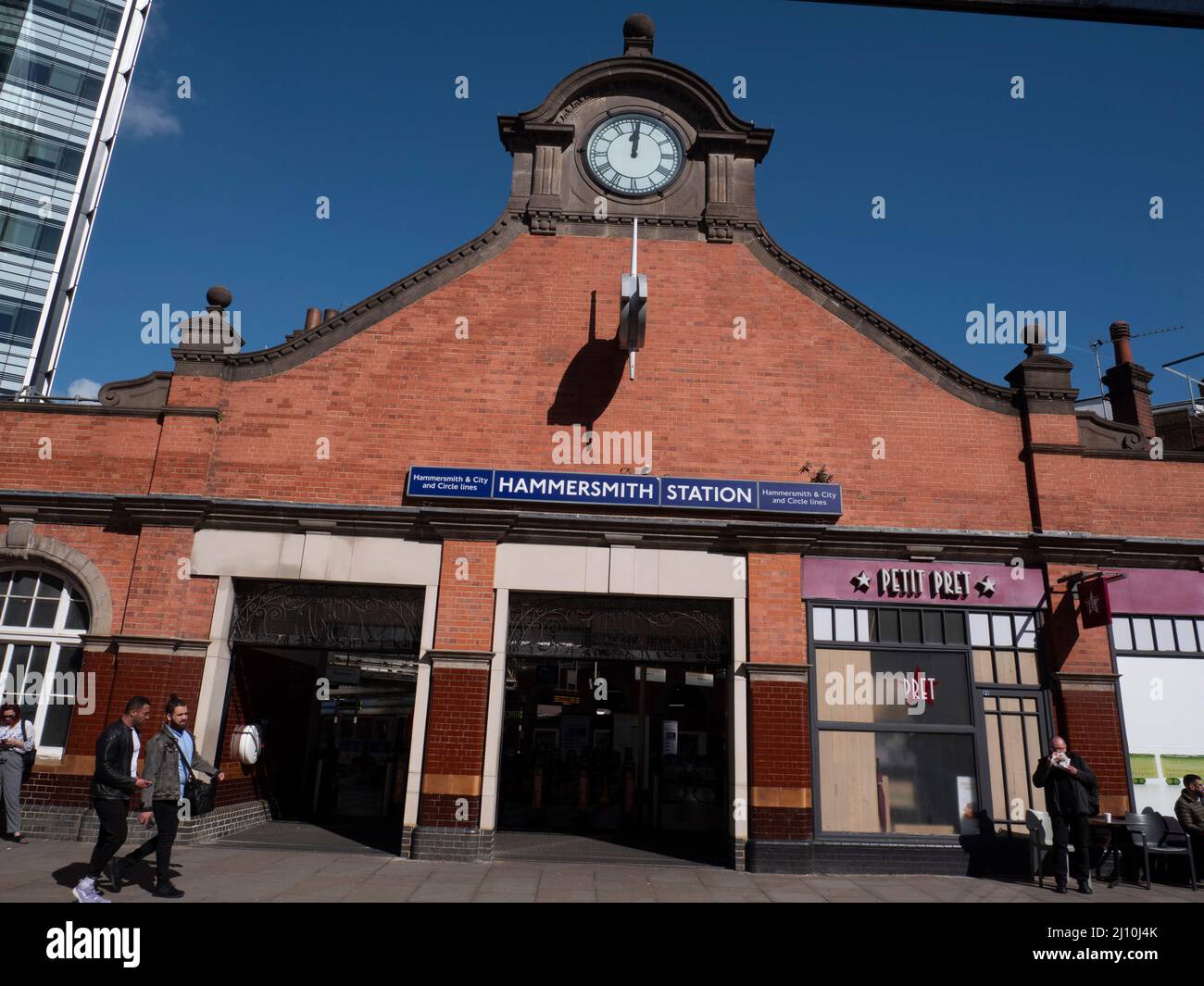 Hammersmith tube station facade London Stock Photo Alamy
