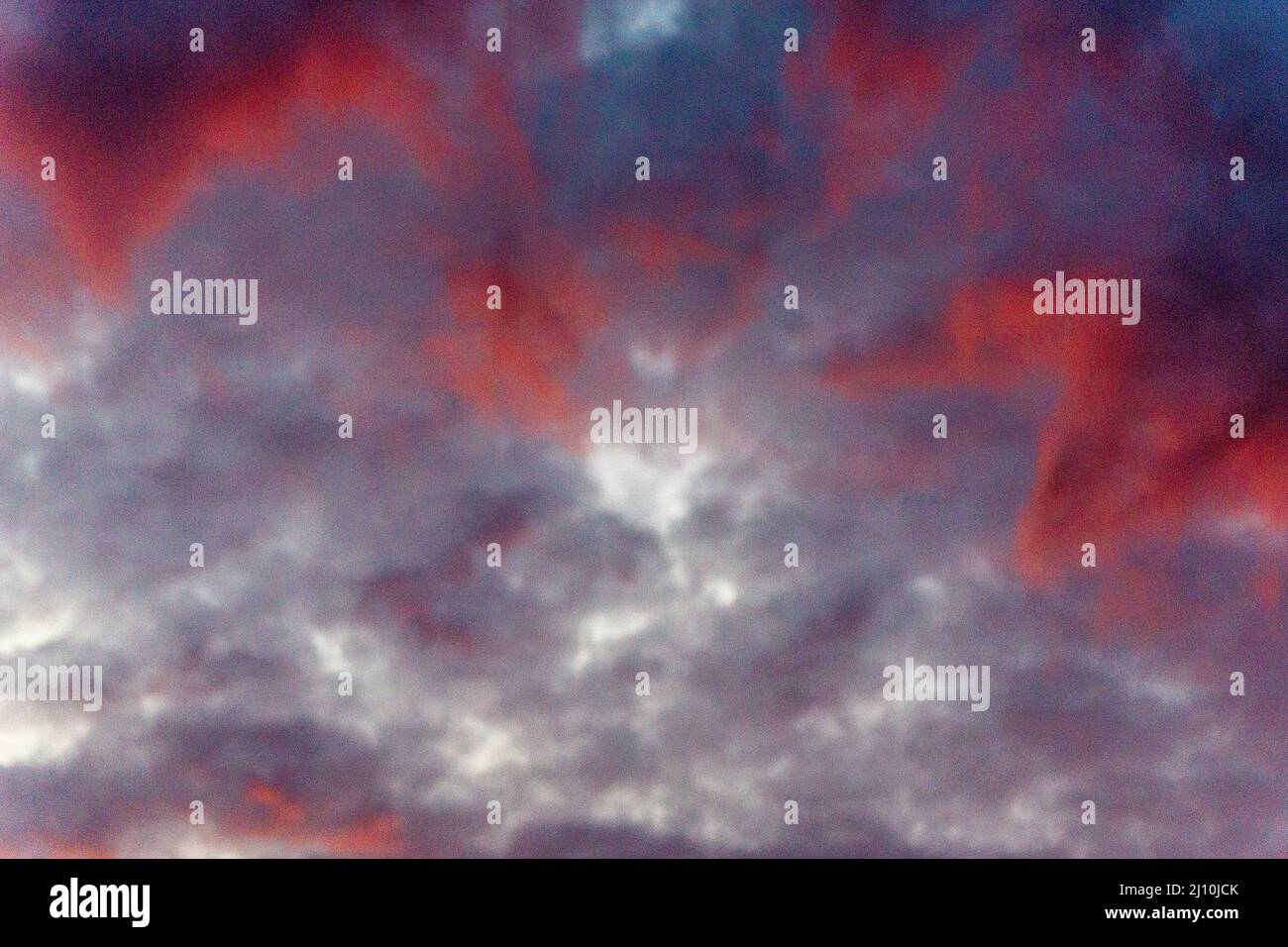 Dramatic grungy sky and clouds at dusk. Background. Abstract overlay. Stock Photo