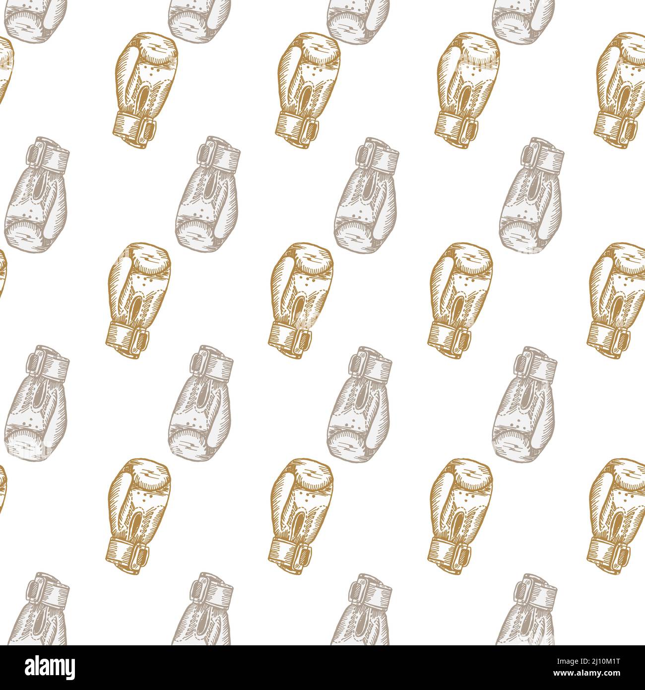 Boxing gloves seamless pattern. Vintage sport inventory background