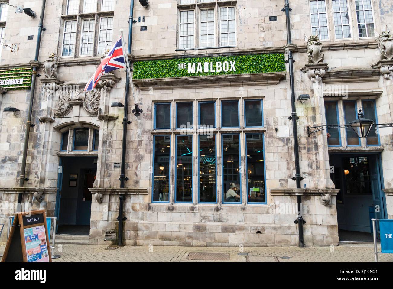 The Mailbox restaurant and student pub Guildhall Street Lincoln city 2022 Stock Photo