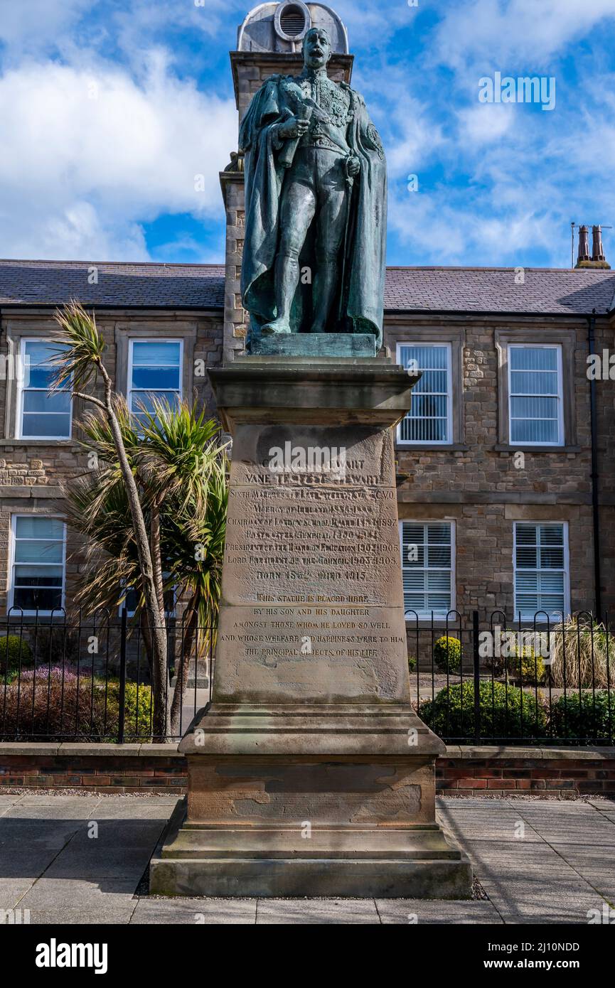 Statue of Lord Londonderry in Seaham, County Durham, UK Stock Photo