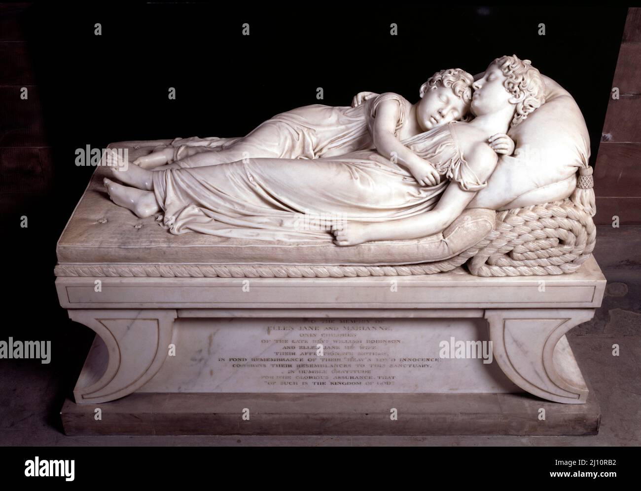 Lichfield, Kathedrale, Grabmal 'The Sleeping Children' Stock Photo