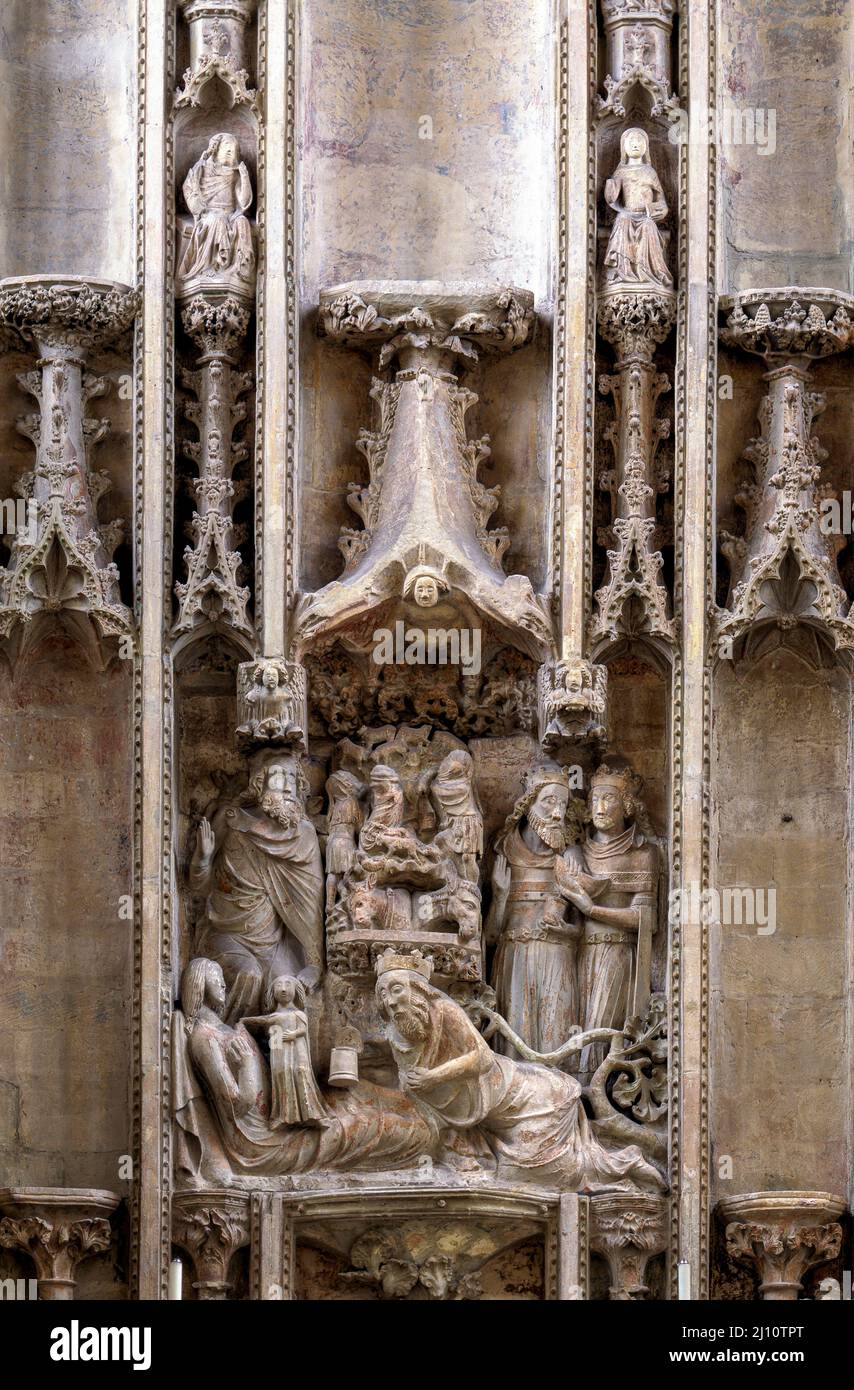Christchurch, Pfarrkirche, Retabel, Wurzel Jesse, Detail Stock Photo