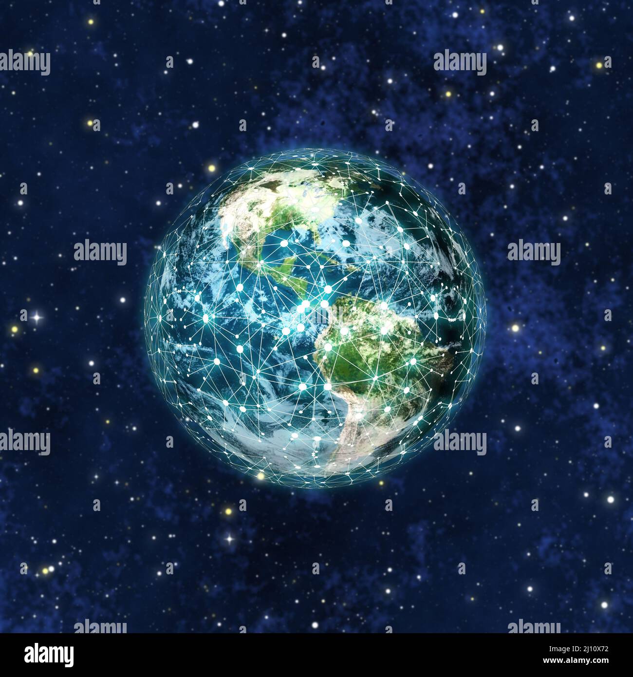 planet earth connected Stock Photo