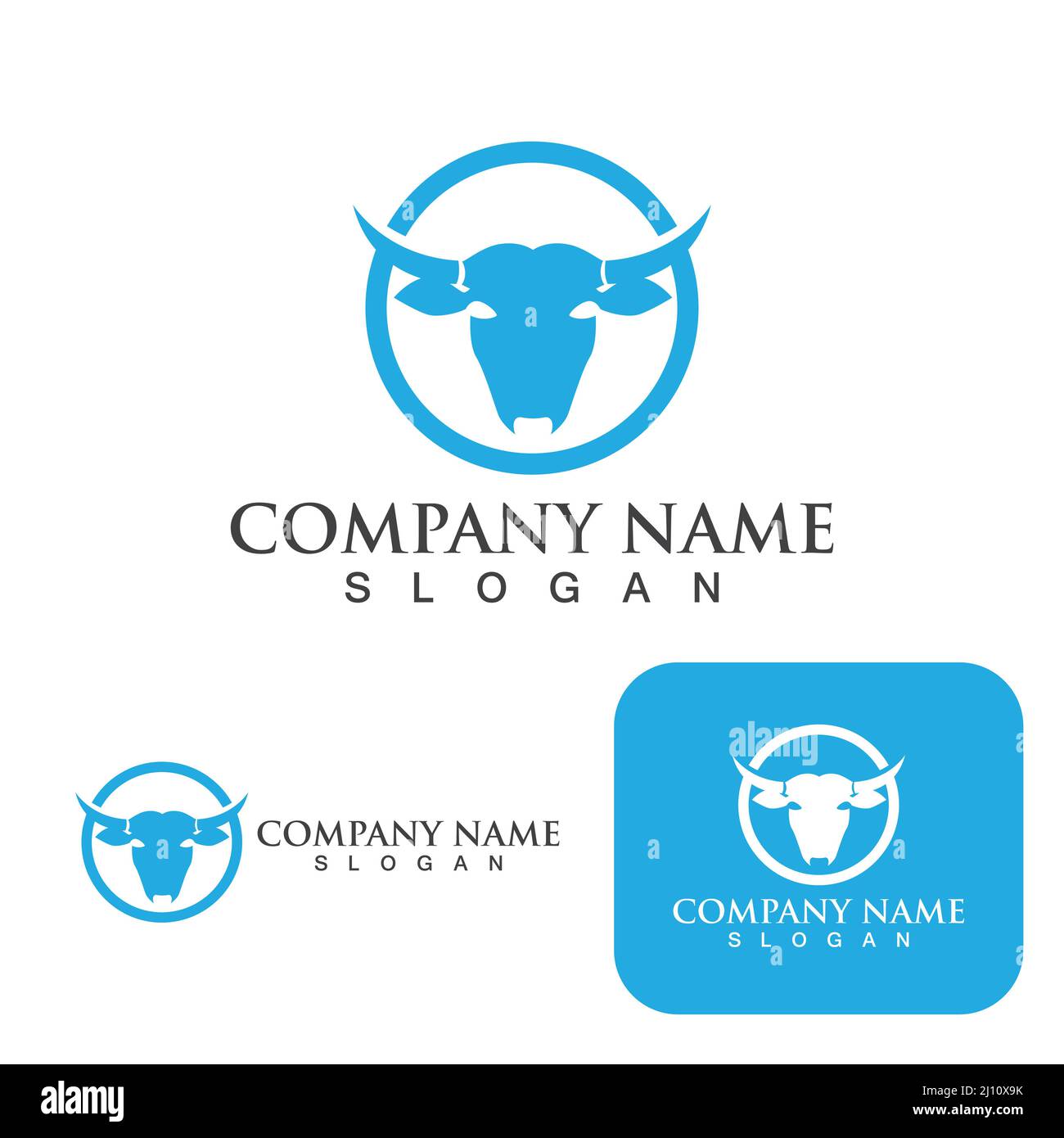 Cow head logo vector template Stock Vector