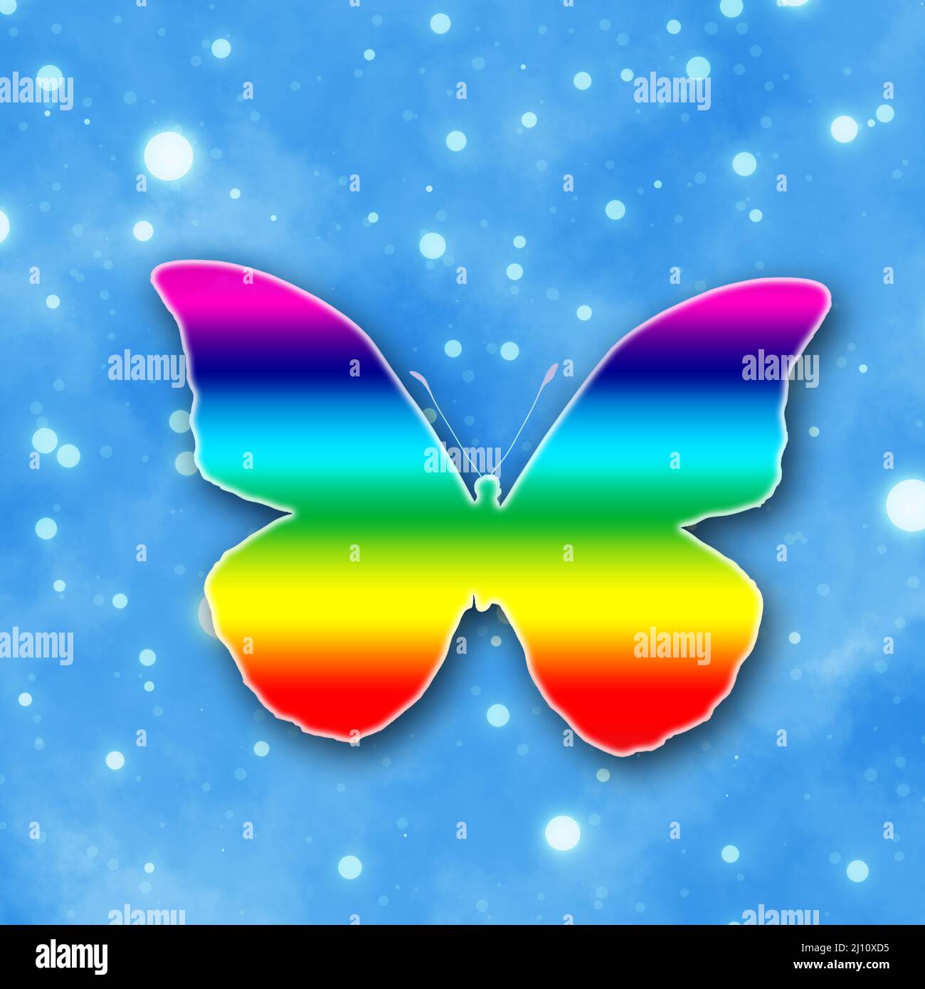 butterfly shape in rainbow colors Stock Photo Alamy