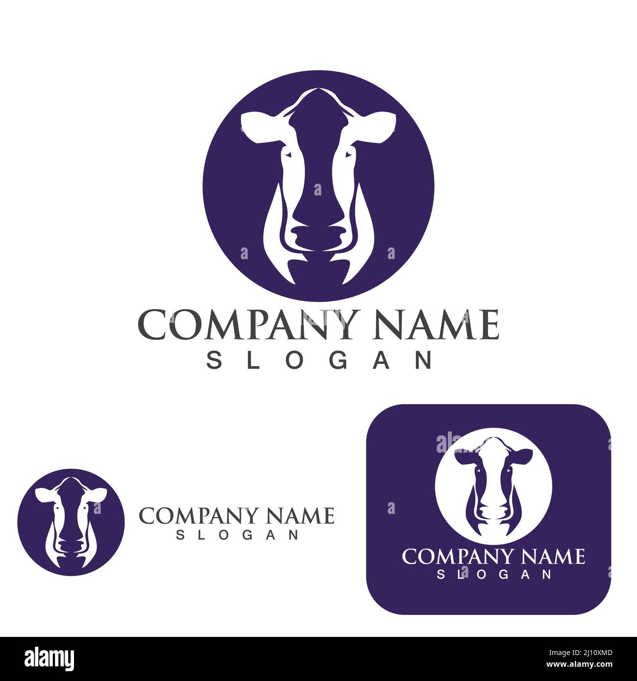 Cow head logo vector template Stock Vector