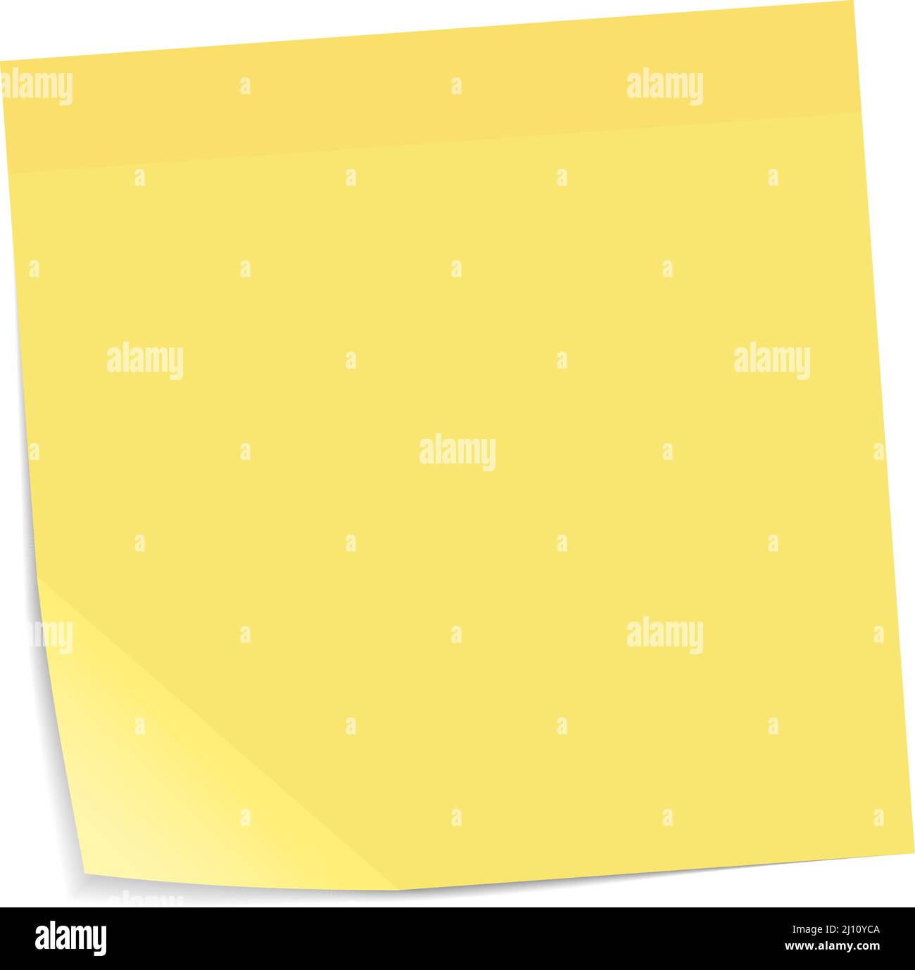 blank yellow sticky note with folded corner isolated on white background, vector illustration Stock Vector