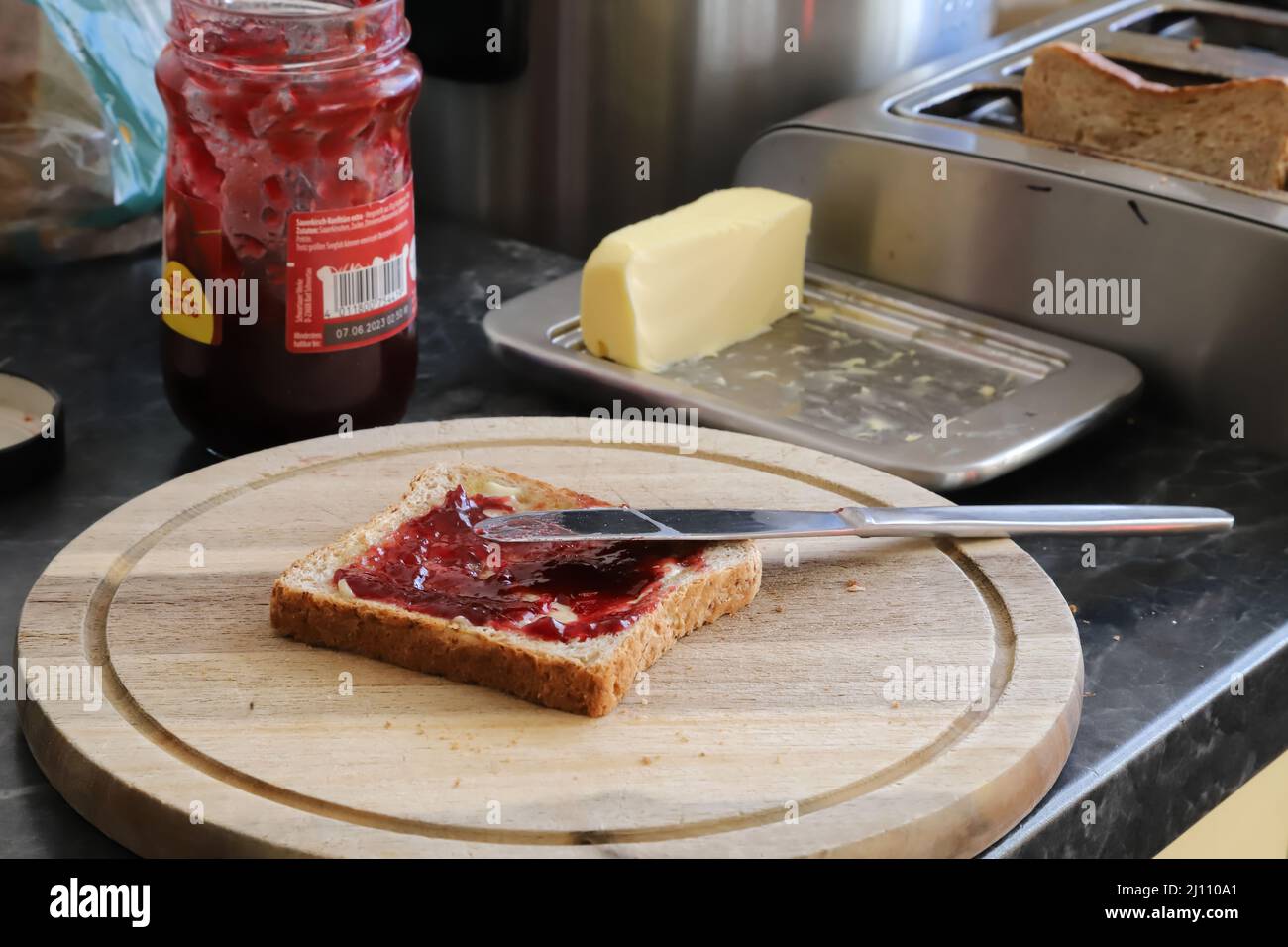 bread and jam Stock Photo Alamy