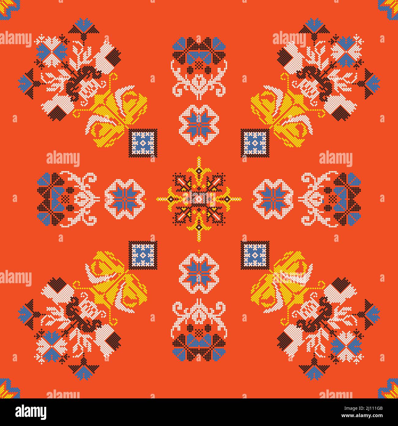 Ukrainian embroidery vector seamless pattern Stock Vector Image & Art