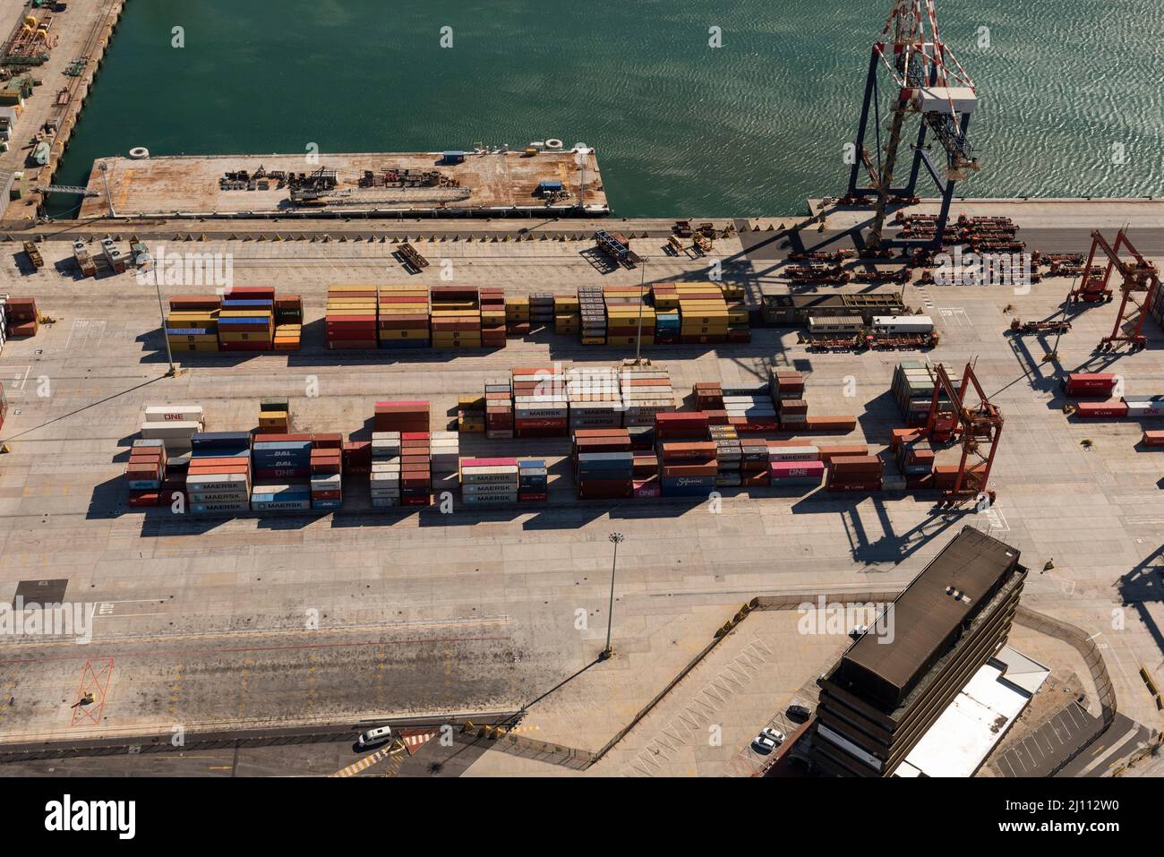 Cape Town, South Africa. 2022. Overview of container port in Cape Town