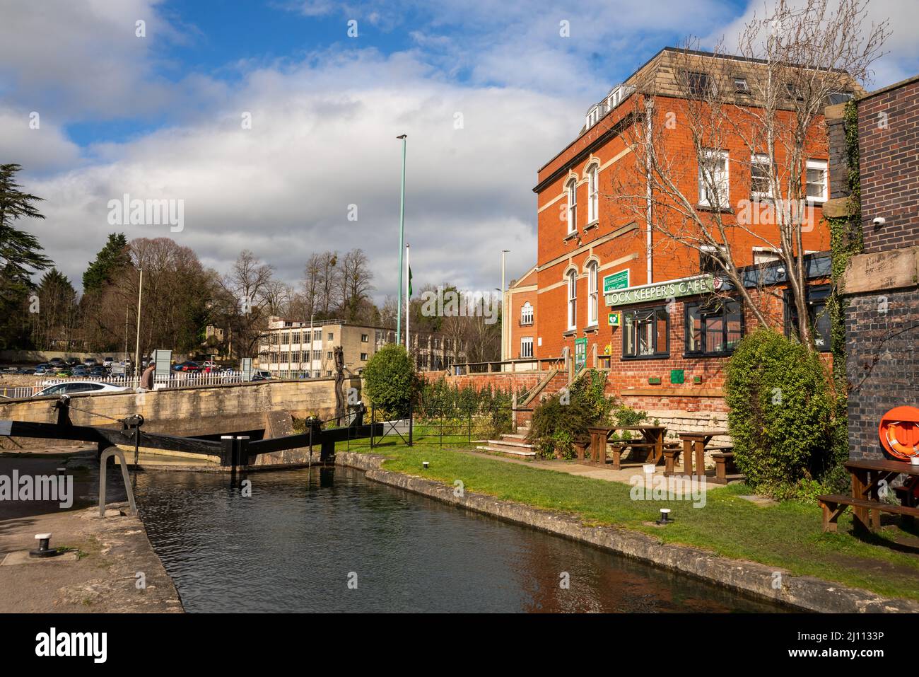 Wallbridge Lock on the Stroudwater canal in Stroud, England, United Kingdom Stock Photo