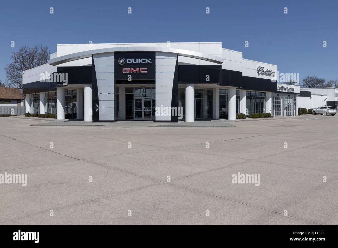 Lafayette Circa March 2022 GMC Buick dealership without new cars in