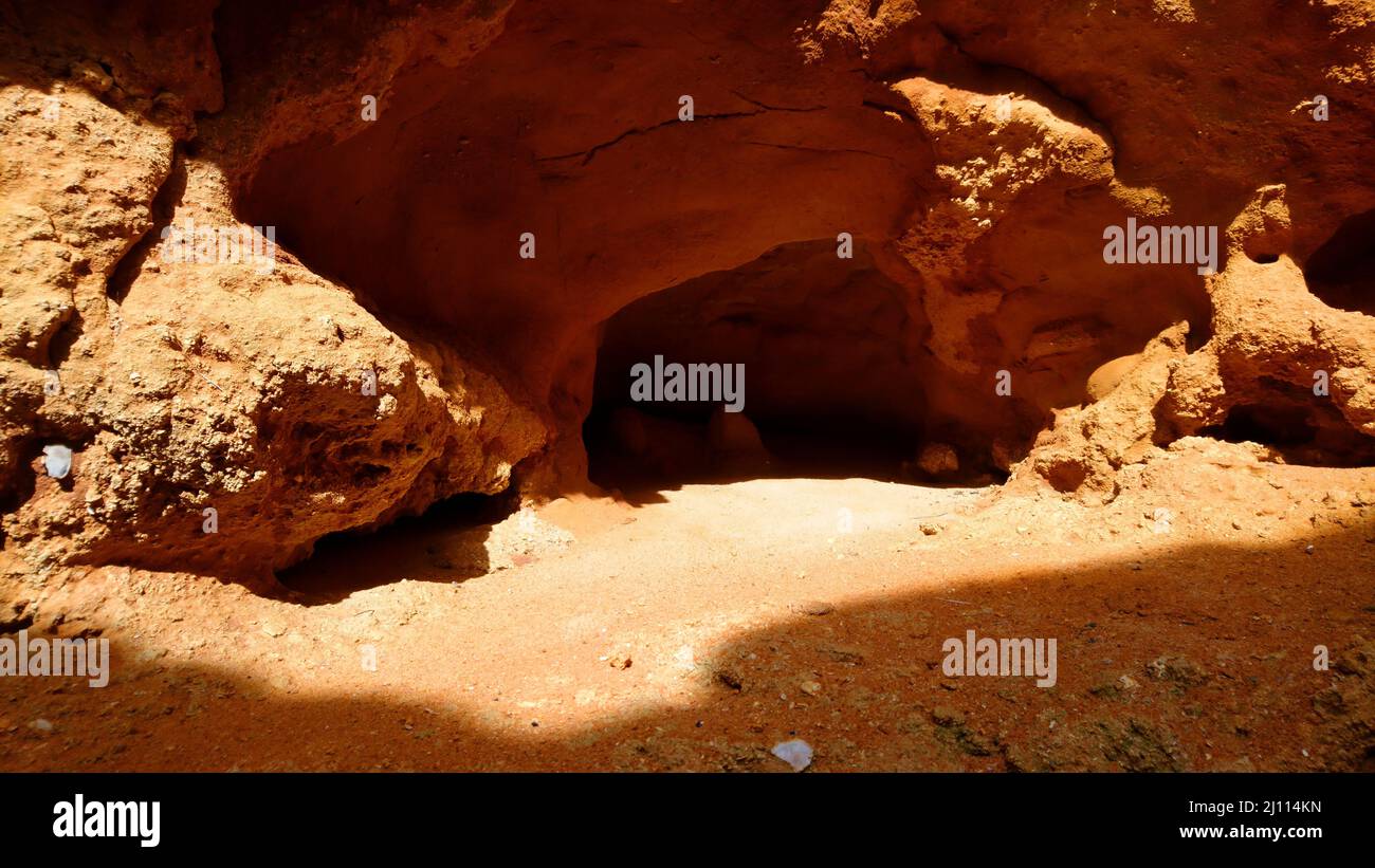 Cave in Portugal Algarve Stock Photo