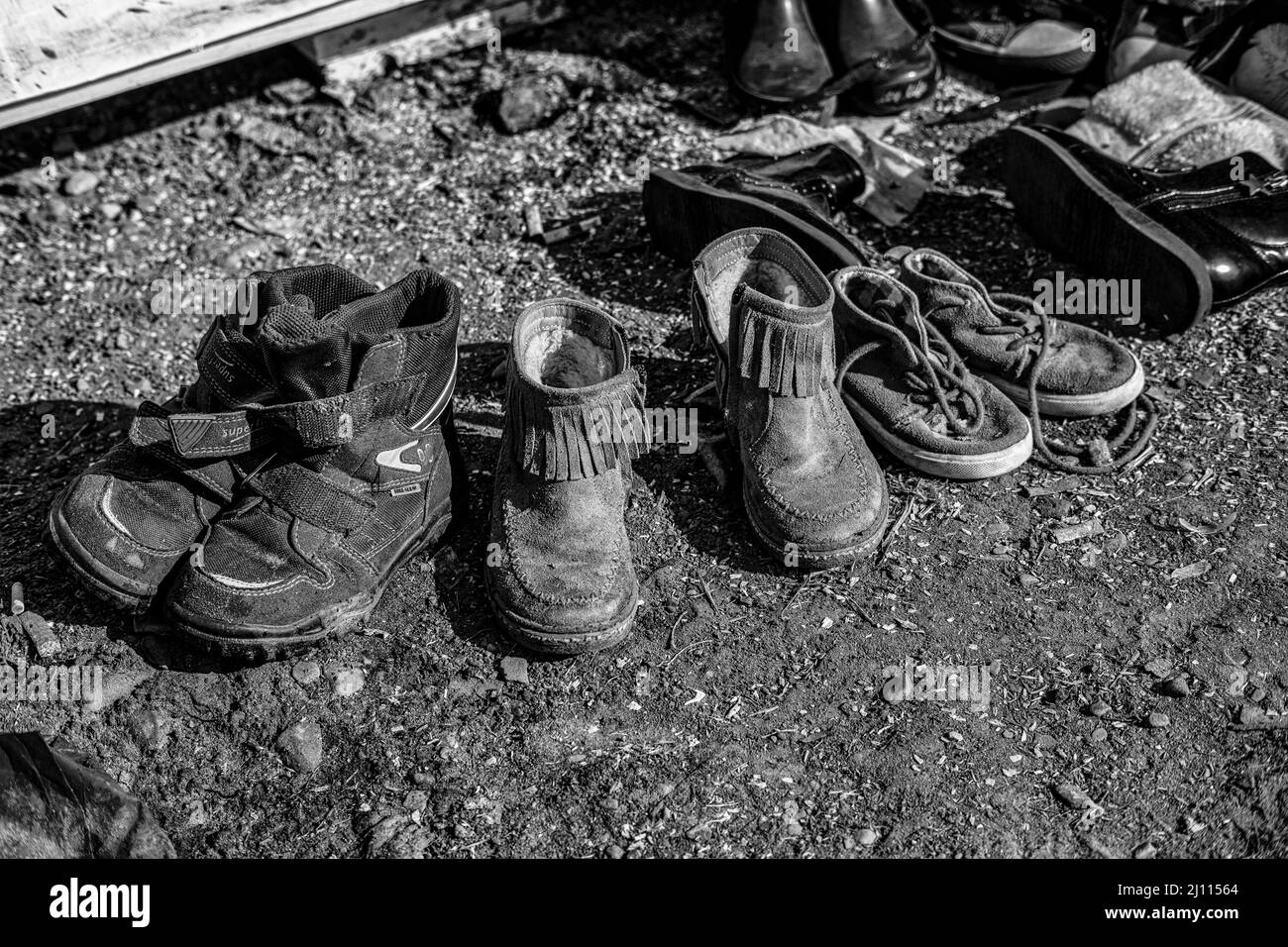 War in Ukraine, refugee people in Przemysl, Lviv Stock Photo