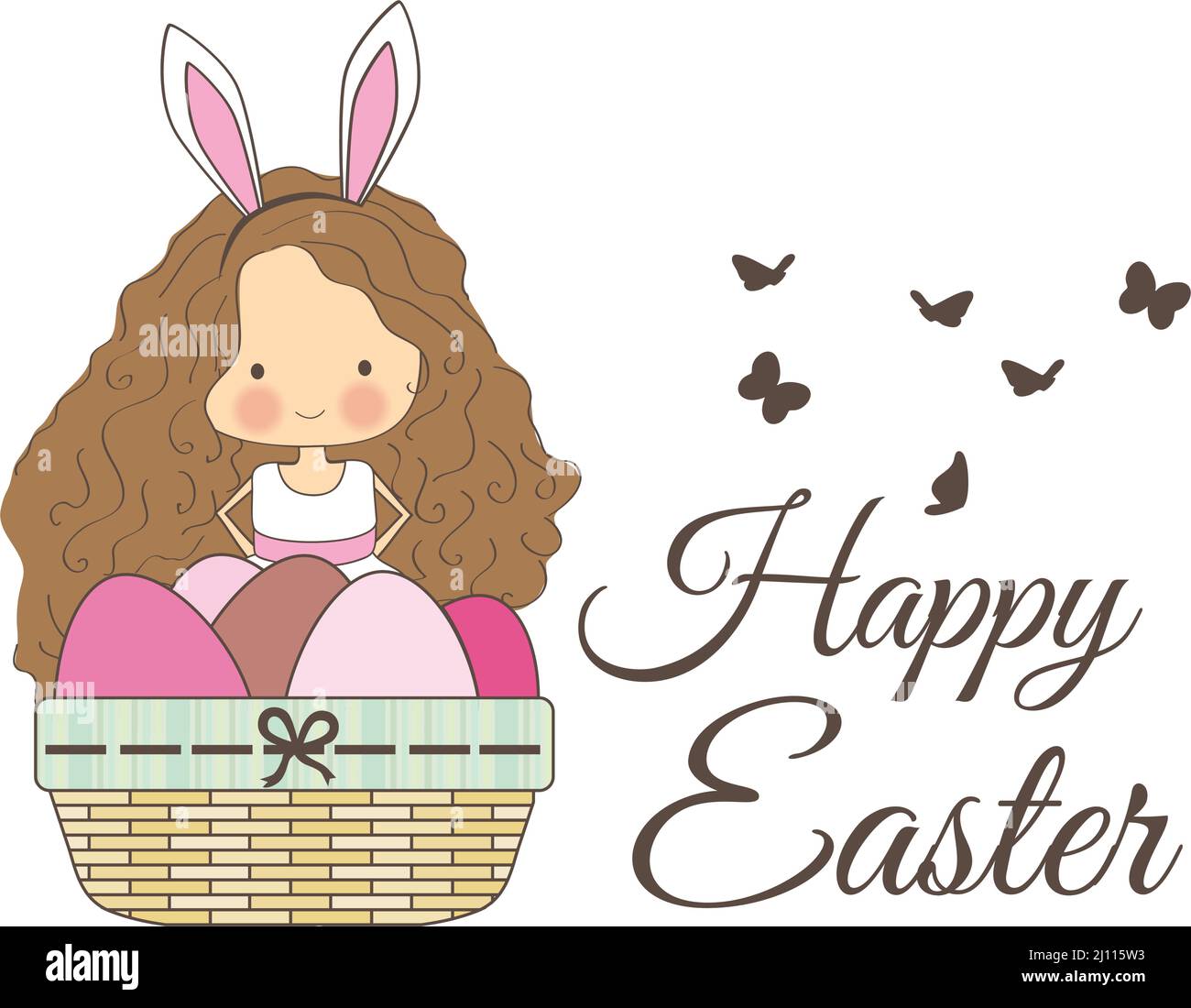 Easter bunny baby girl Stock Vector