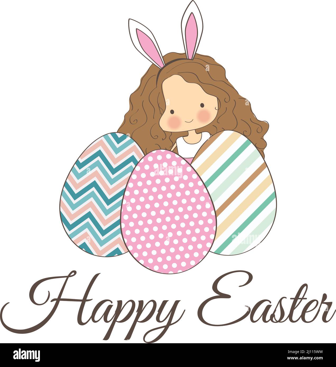 Easter bunny baby girl Stock Vector