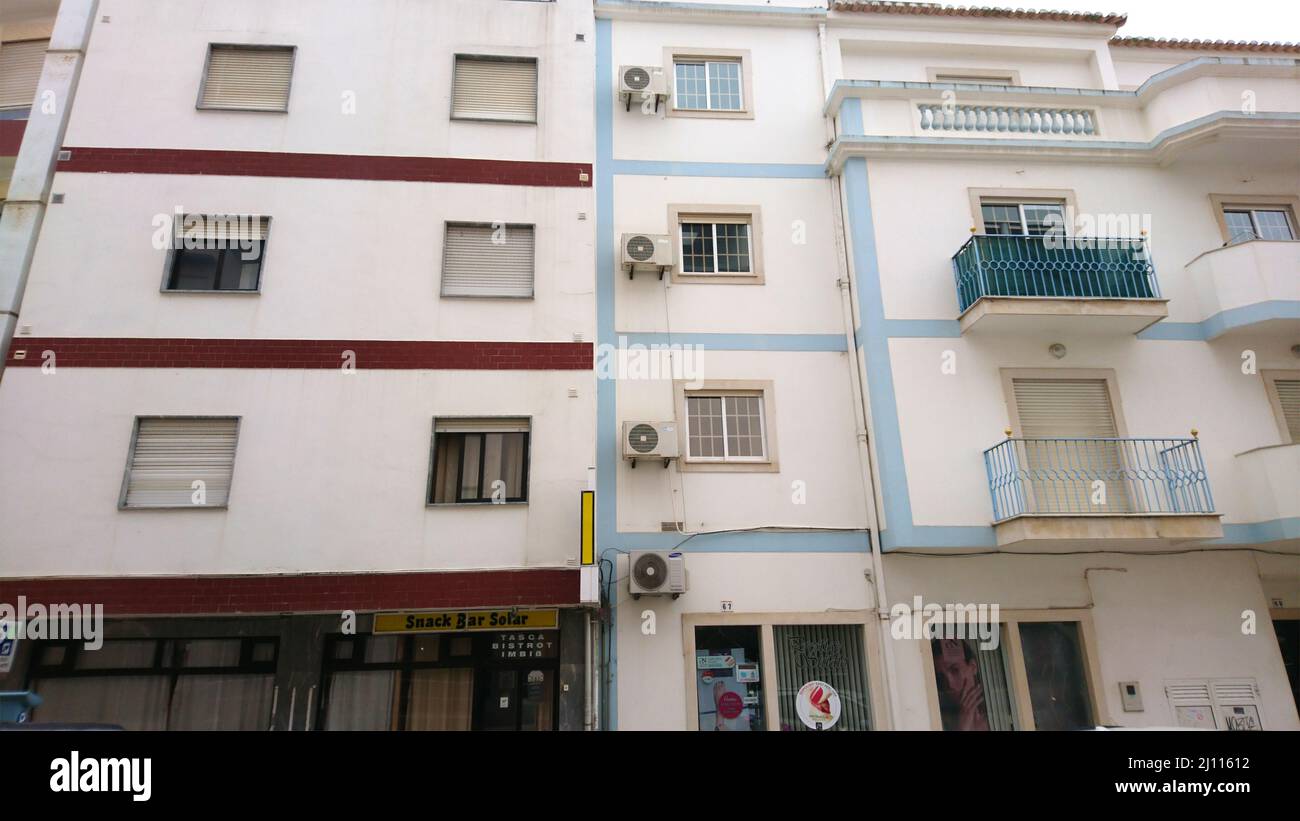 Portugal building with air conditioner Stock Photo