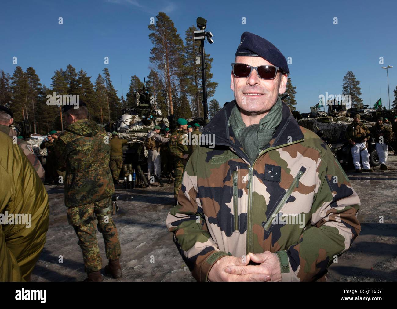 Rena 20220321.Commander of Rapid Reaction Corps France (RRC-FRA) Pierre Gillet in connection with the Armed Forces' information day on Rena during the exercise Cold Response. Photo: Geir Olsen / NTB Stock Photo