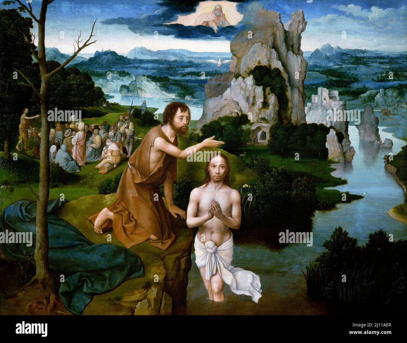 The Baptism of Christ by Joachim Patinir (c. 1480-1524), oil on oak, c. 1510-20 Stock Photo