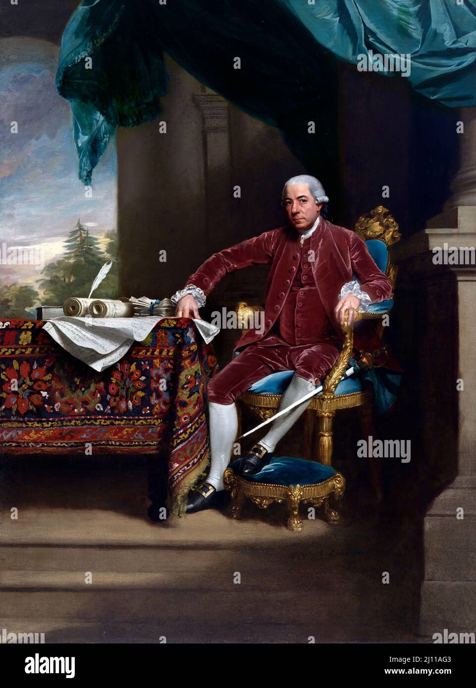 Portrait of the American Founding Father, Henry Laurens (1724-1792) by John Singleton Copley, oil on canvas, 1782 Stock Photo