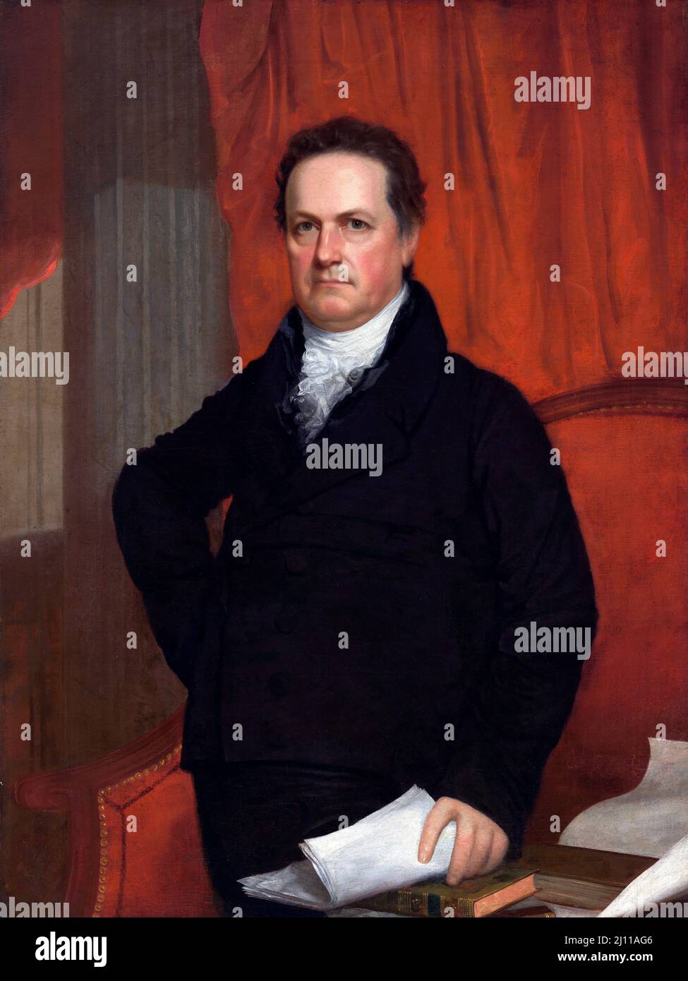 Portrait of the American politician, DeWitt Clinton (1769-1828) by john Wesley Jarvis, oil on canvas, c. 1816 Stock Photo