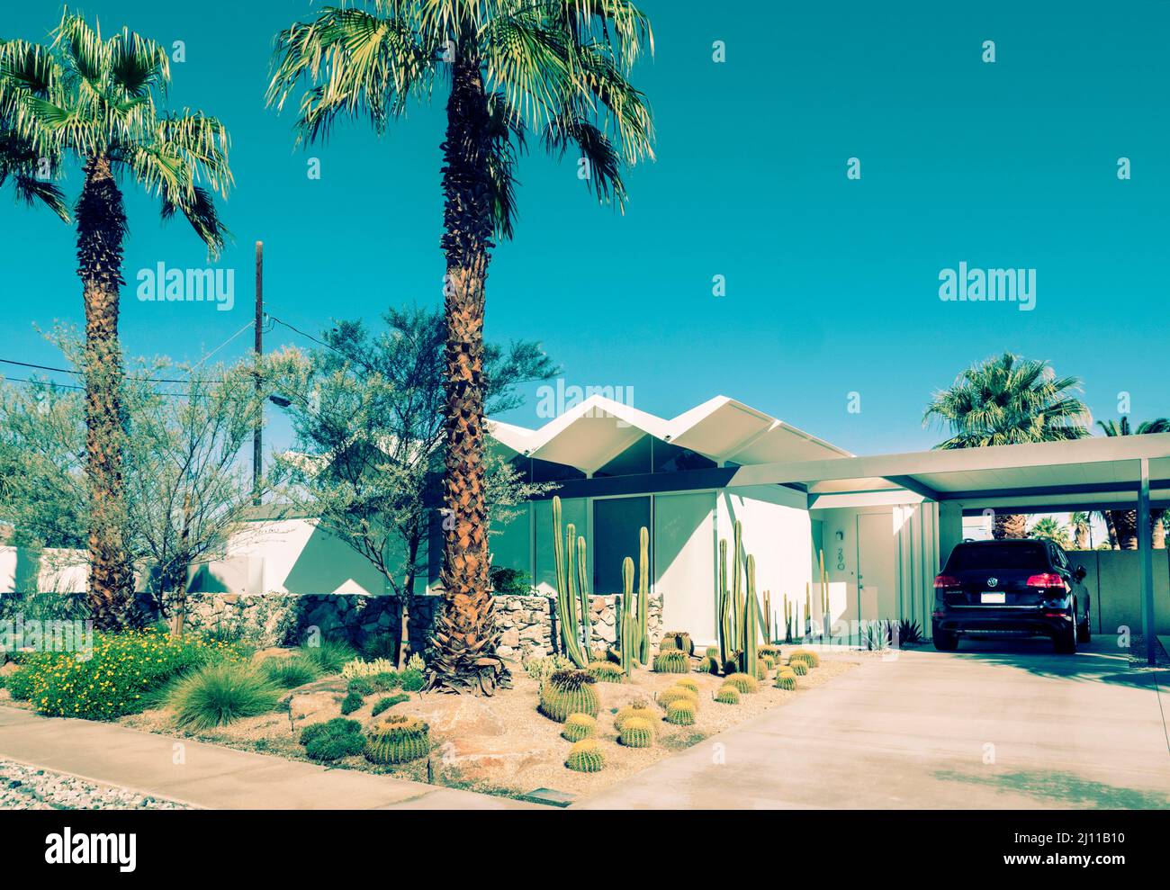 Modernist houses in Palm Springs California USA Stock Photo