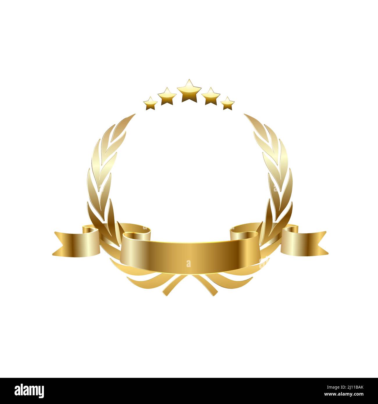Vector gold laurel wreath.Laurel wreath with golden ribbon Stock Vector ...