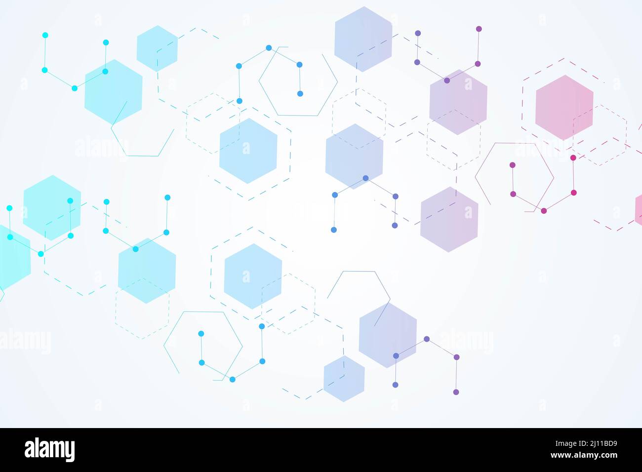 Hexagonal abstract background. Big Data Visualization. Global network ...