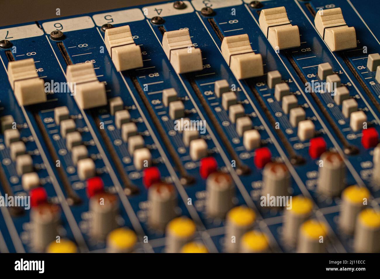 Shot of buttons of an analog sound console Stock Photo - Alamy