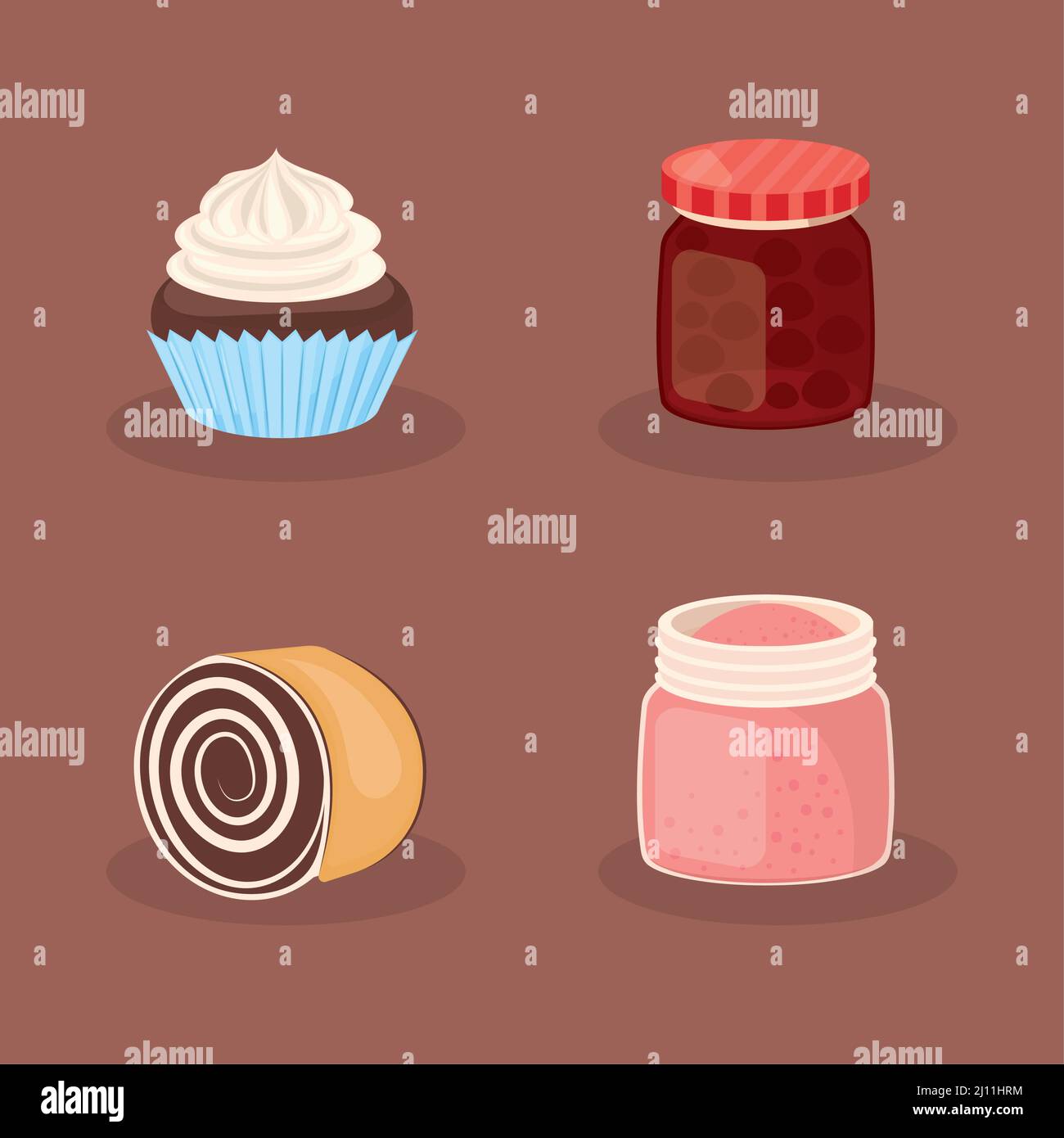 set of dessert food Stock Vector Image & Art - Alamy