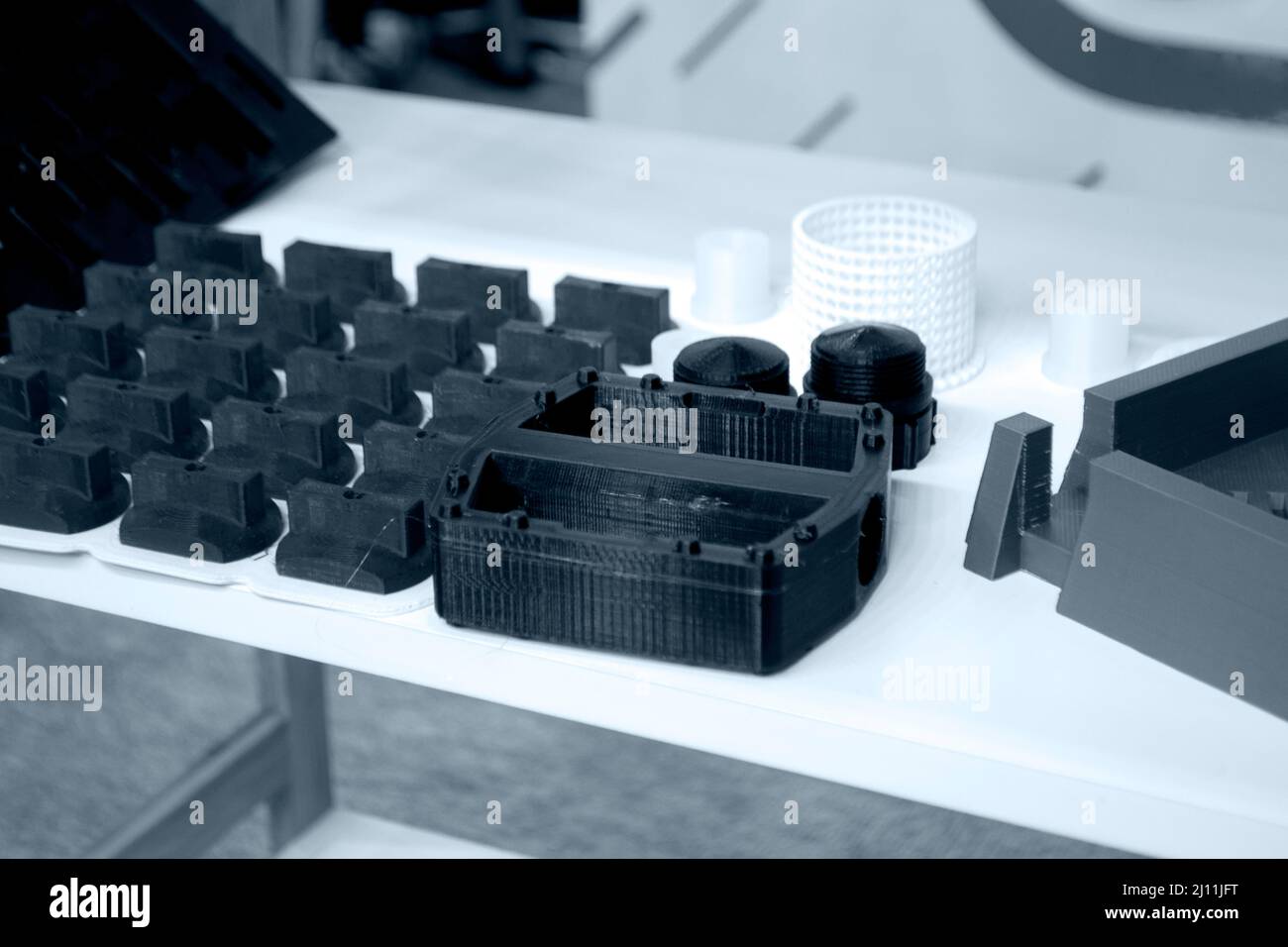Identify Printer Object Objects printed on 3d printer made of white plastic close-up Stock ...