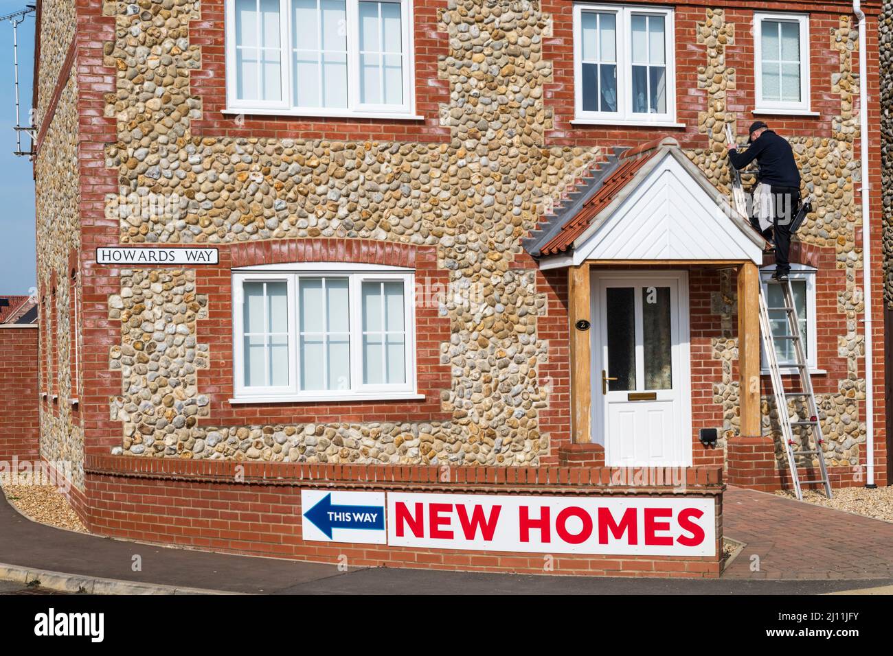 New homes for sale in the Norfolk village of Gayton Stock Photo Alamy