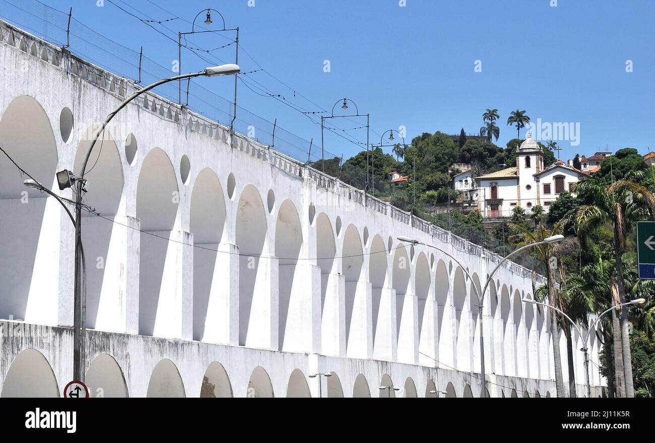Lapa acqueduc,  Rio de Janeiro, Brazil Stock Photo