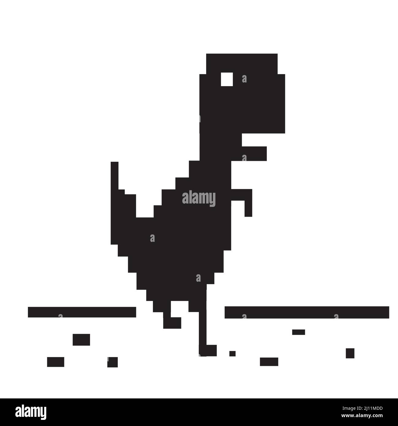 Pixel dinosaur error icon game browser offline Vector Image