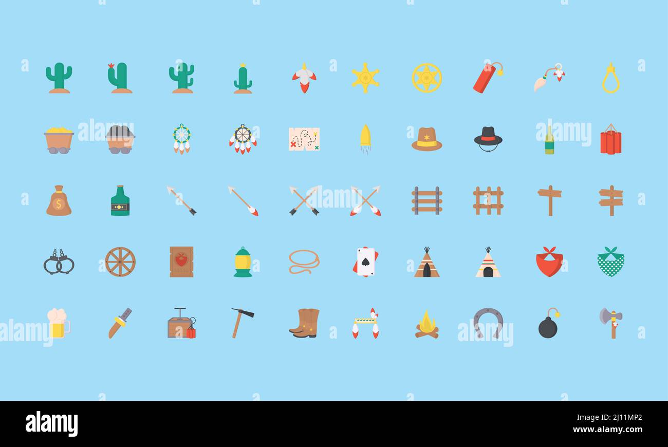 wild west icon set Stock Vector Image & Art - Alamy