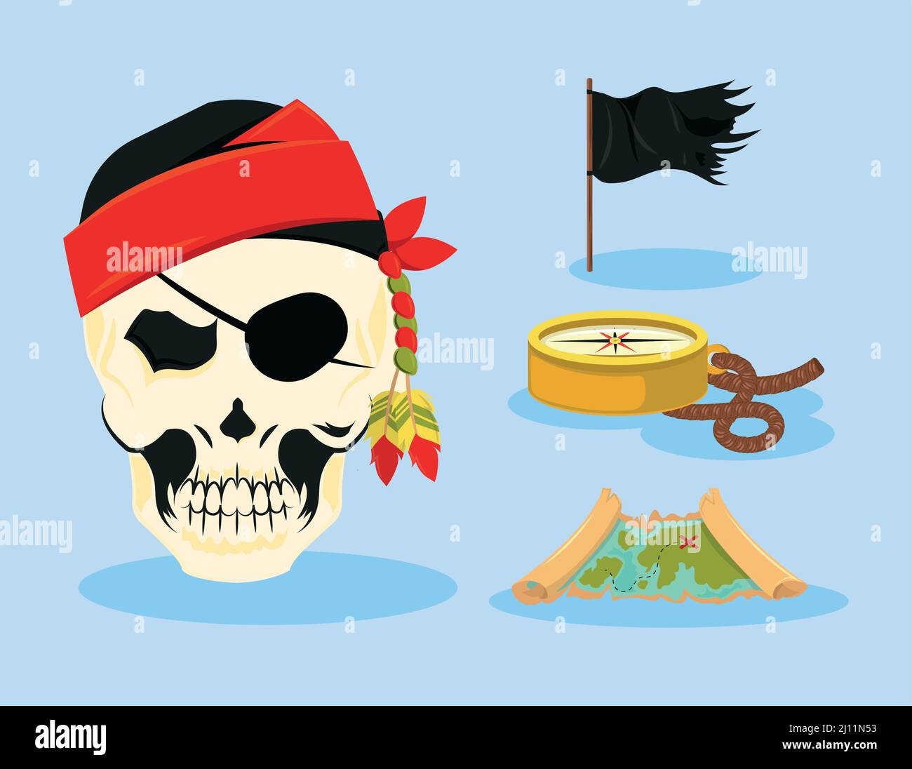 pirate skull and flag Stock Vector Image & Art - Alamy