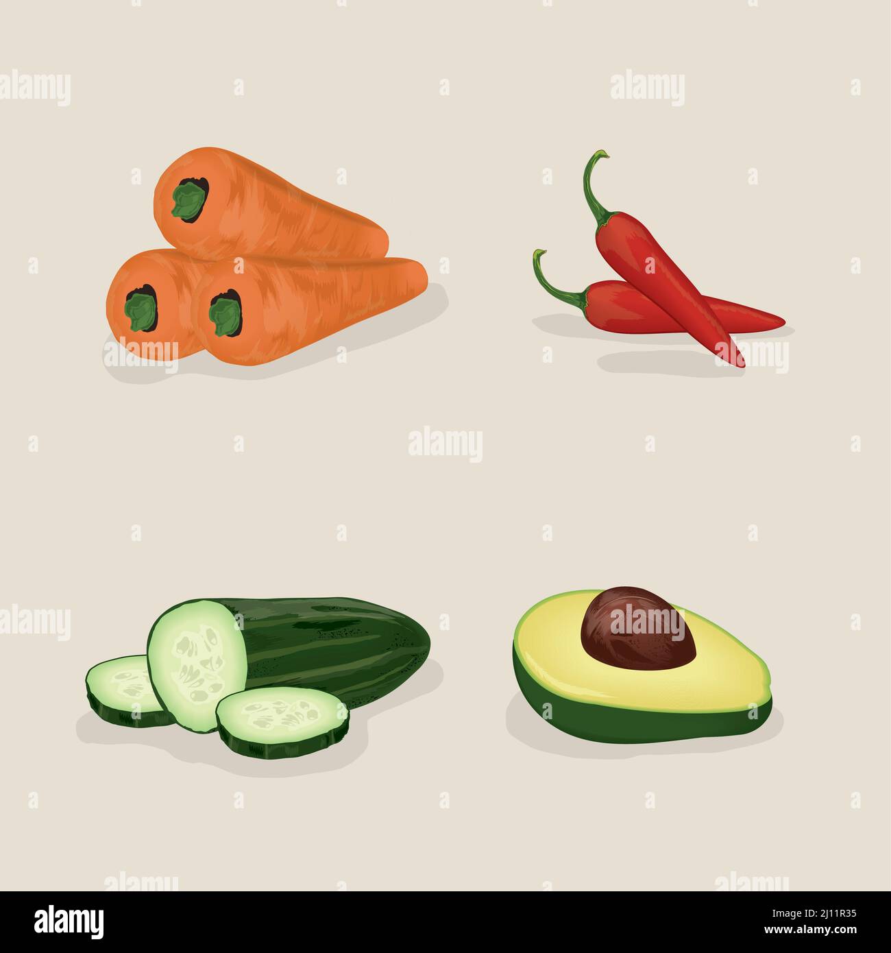 set of vegetables Stock Vector Image & Art - Alamy