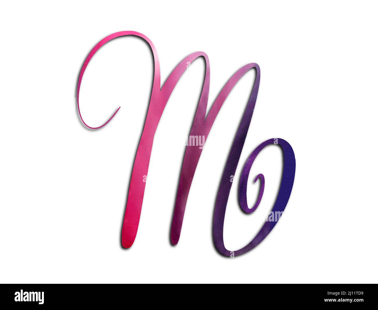 letter M watercolor effect Stock Photo