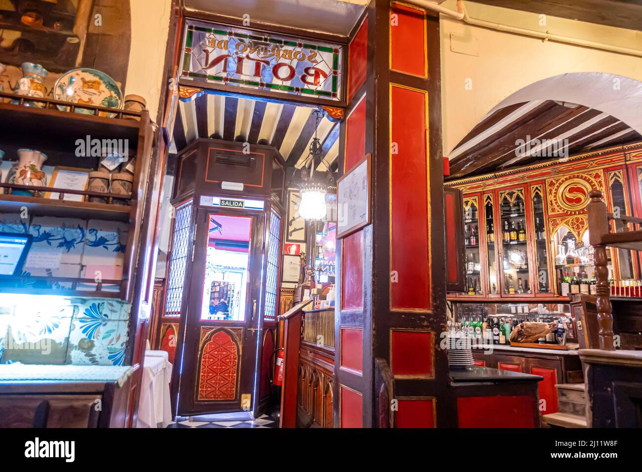 Spanish resturant Sobrino de Botin interior, founded in 1725, it's the oldest restaurant in the world in continuous operation.Madrid, Spain Stock Photo