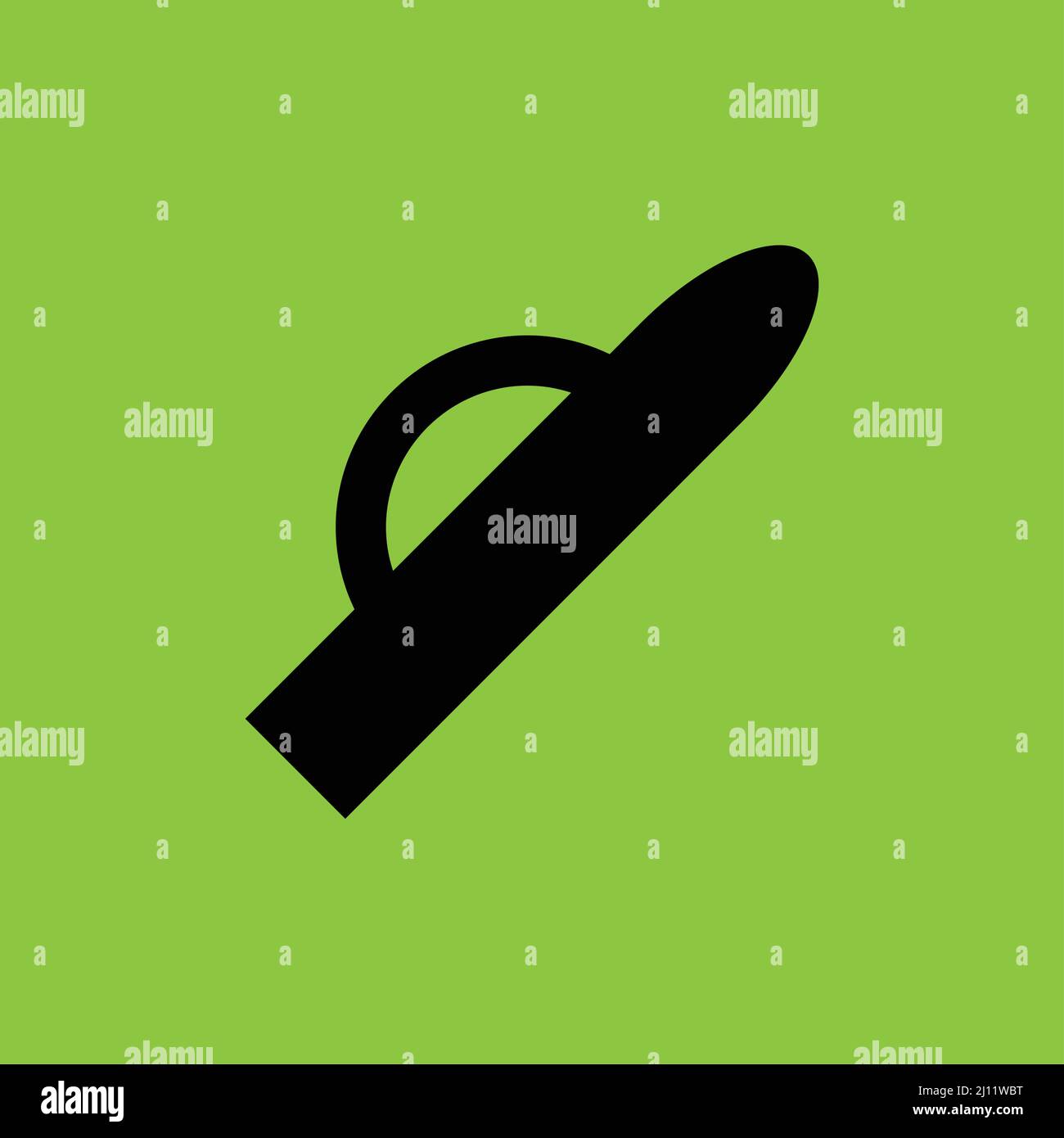 Cement Trowel icon isolated on green background. Stock Vector