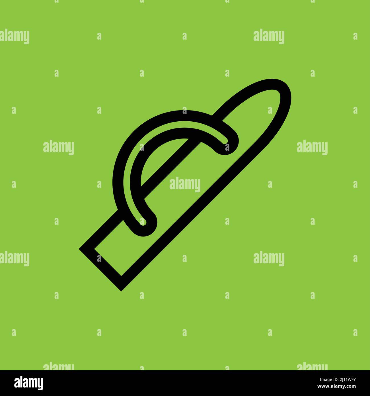 Cement Trowel icon isolated on green background. Stock Vector