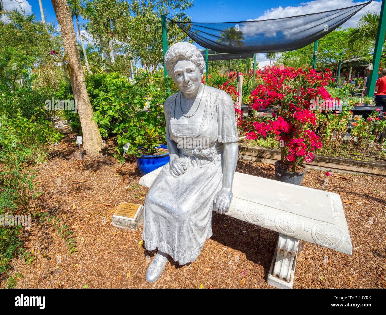 Mina Edisin statue at the Edison and Ford Winter Estates in Fort Myers